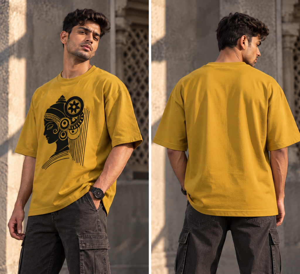 RAJIRU Heritage Muse Oversized T-Shirt | Indian Heritage Streetwear