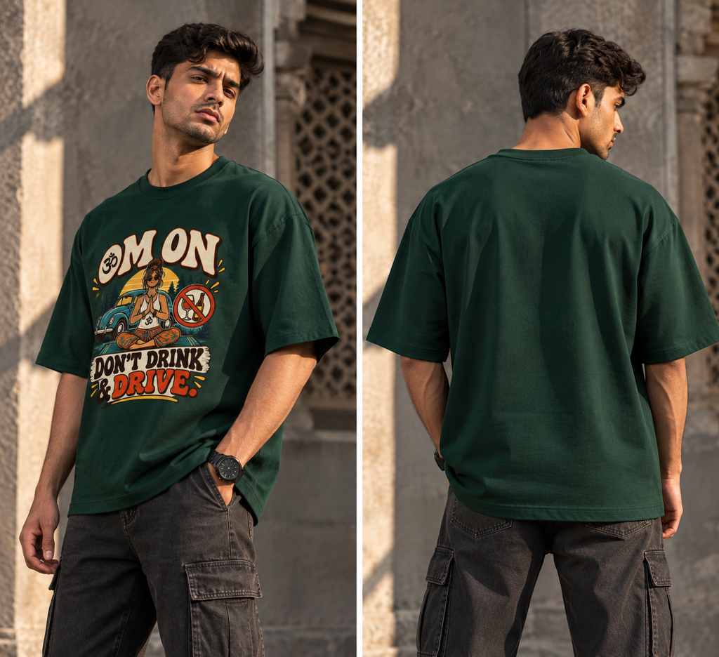 RAJIRU OM ON Oversized Graphic T-Shirt | Spiritual Indian Streetwear