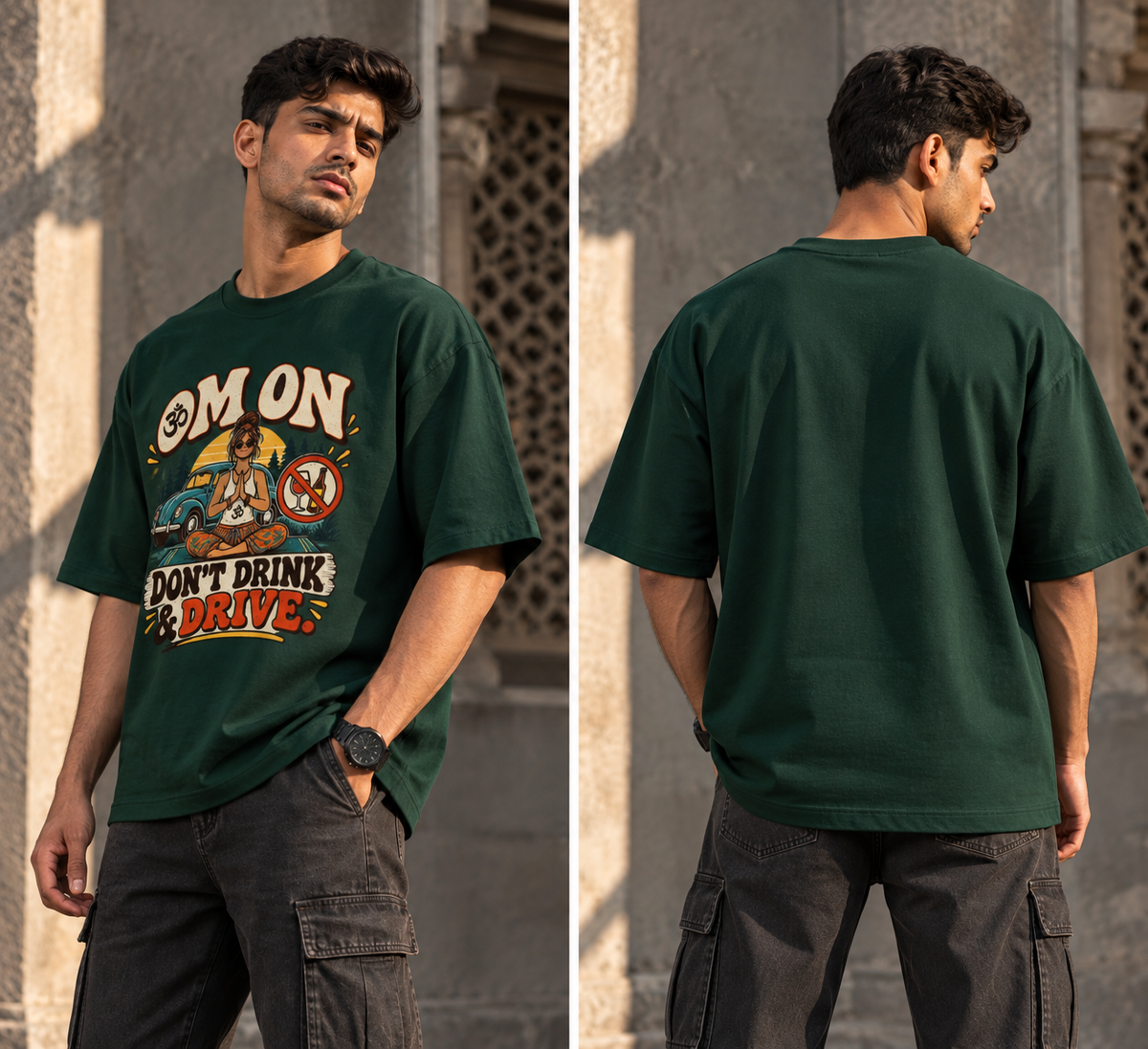 RAJIRU OM ON Oversized Graphic T-Shirt | Spiritual Indian Streetwear