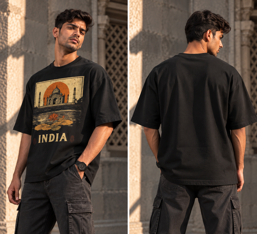 RAJIRU India Heritage Oversized Graphic T-Shirt | Indian Streetwear