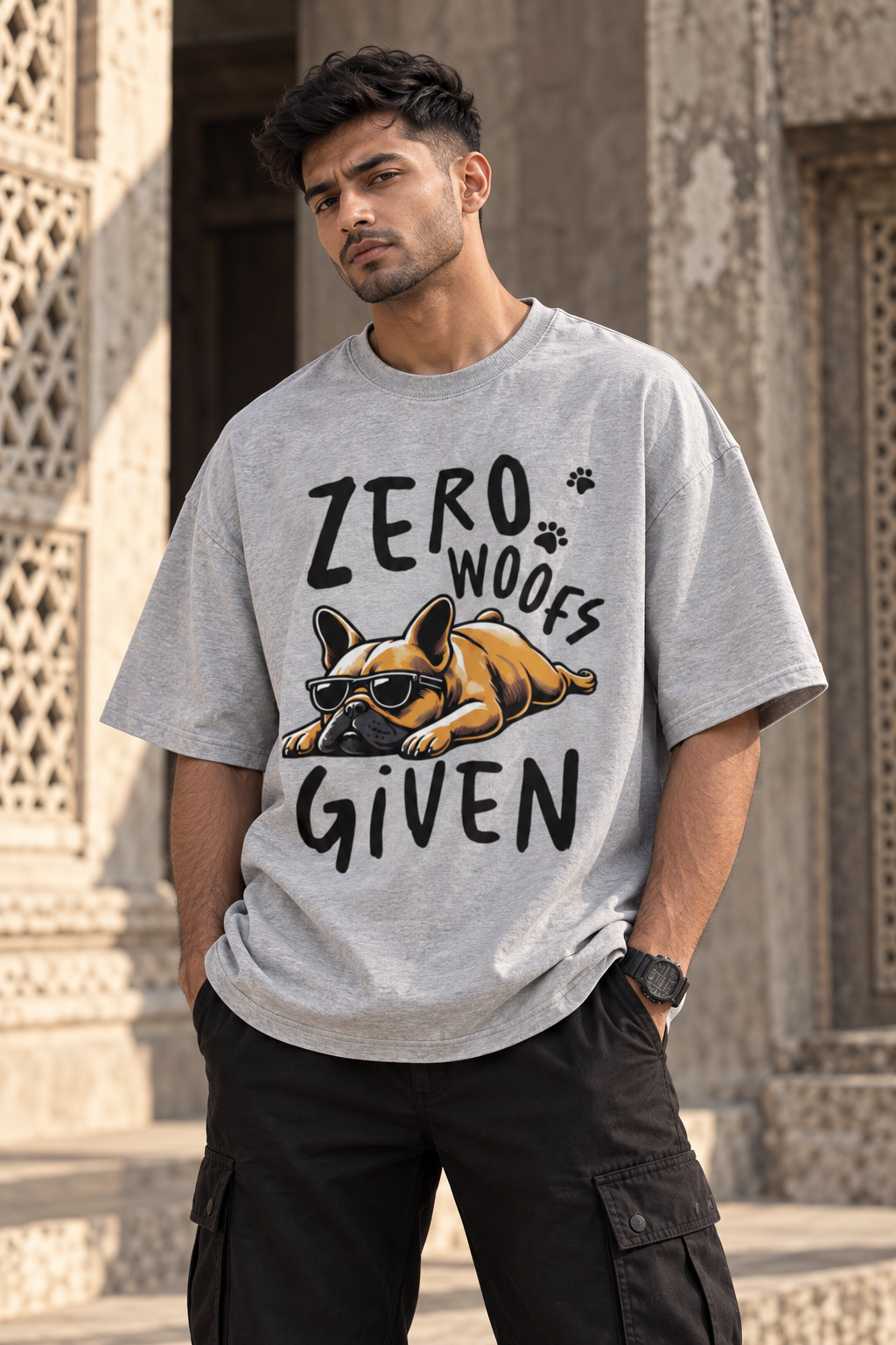 Zero Woofs Given Oversized Graphic T-Shirt
