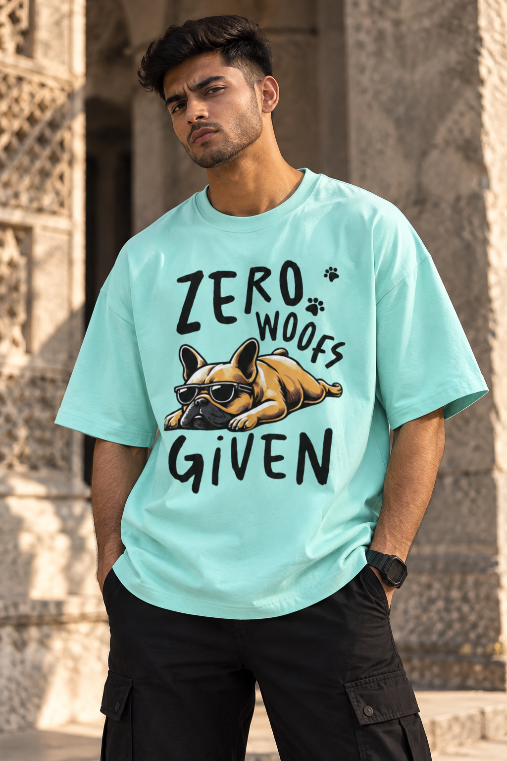 Zero Woofs Given Oversized Graphic T-Shirt