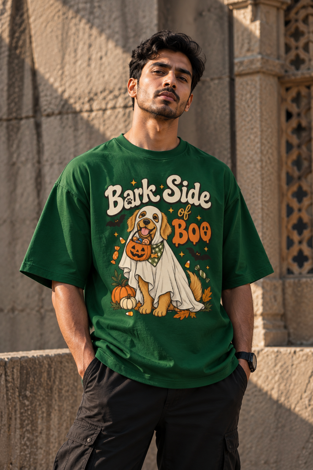 Halloween Dog Oversized Graphic T-Shirt
