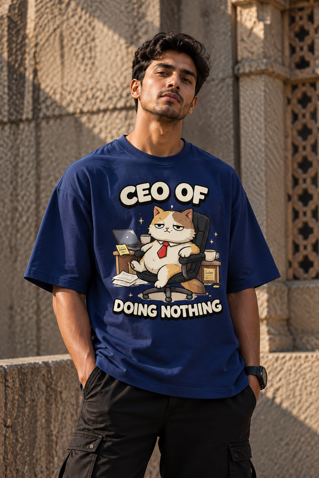 Cat Oversized Graphic T-Shirt