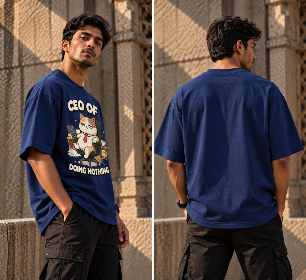 Cat Oversized Graphic T-Shirt