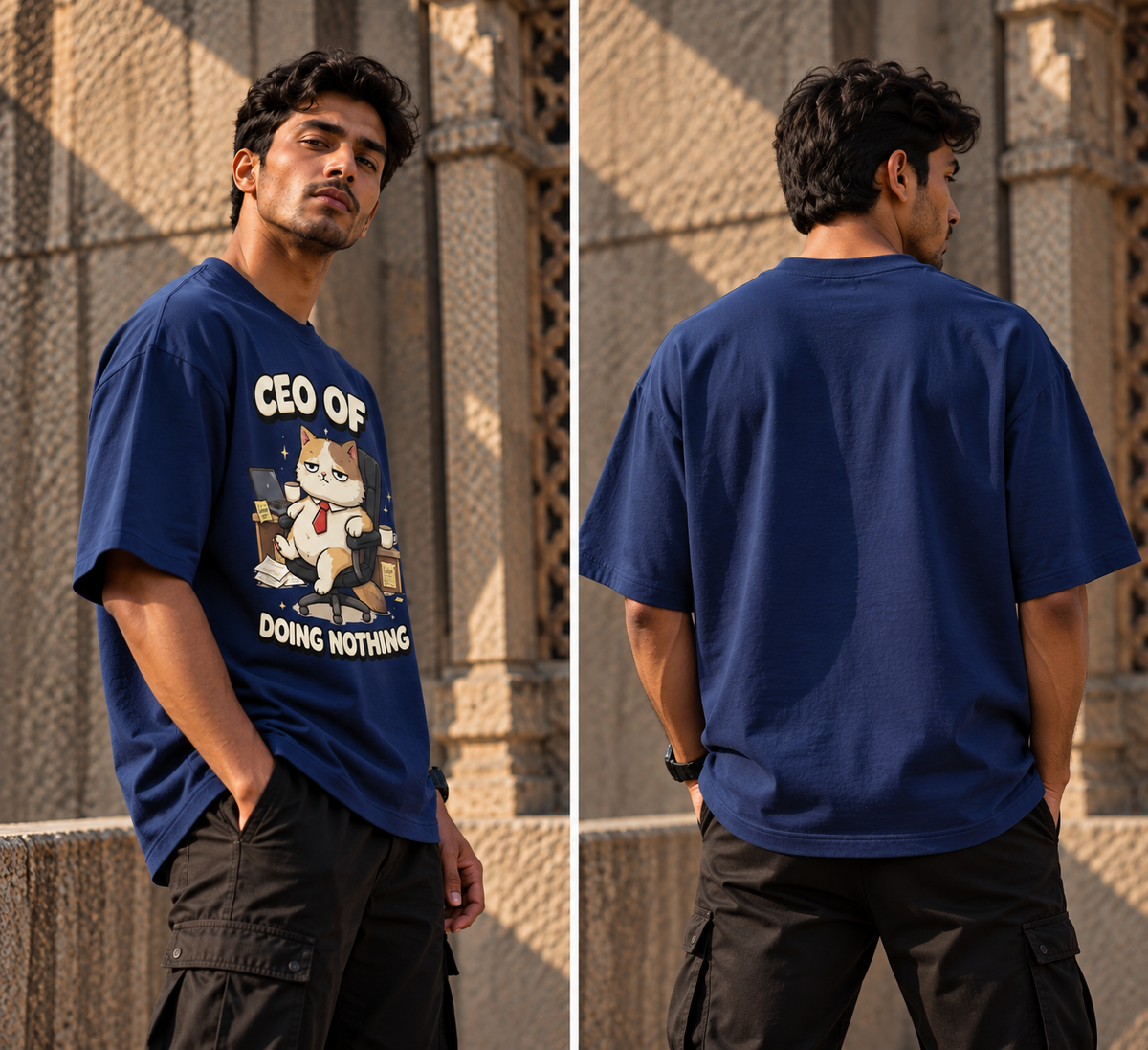 Cat Oversized Graphic T-Shirt
