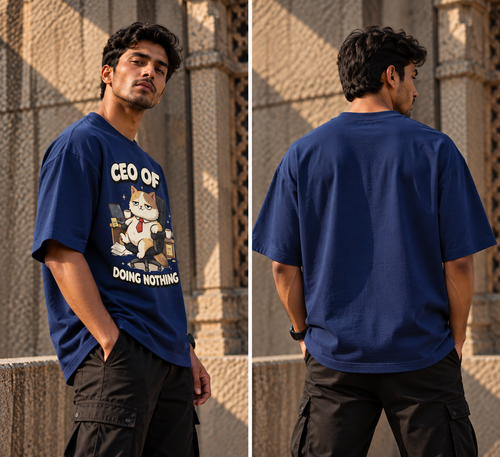 Cat Oversized Graphic T-Shirt