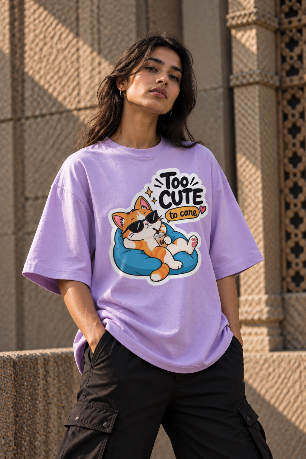 Cat Lover Oversized Graphic T-Shirt