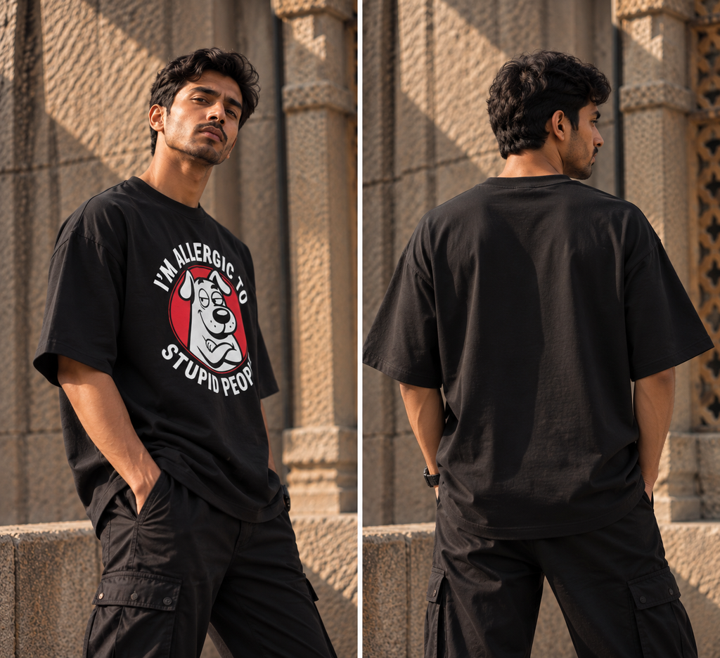 Funny Dog Oversized Graphic T-Shirt
