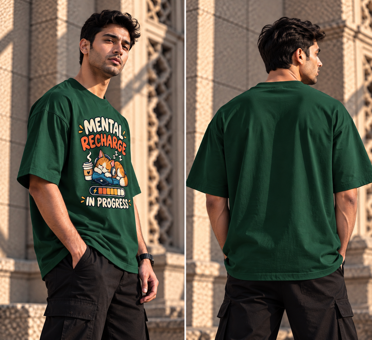 Cat Recharge Graphic T-Shirt