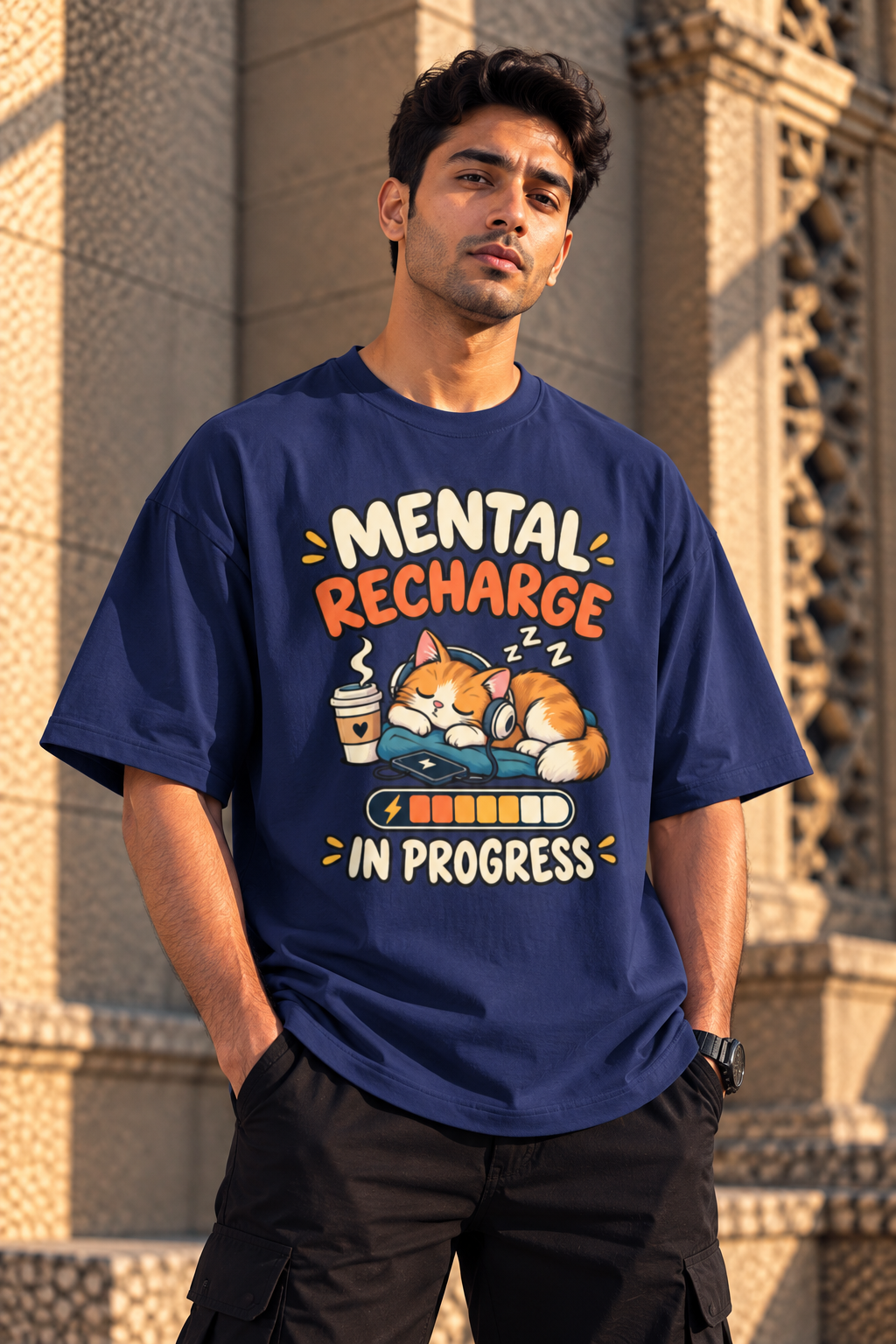 Cat Recharge Graphic T-Shirt