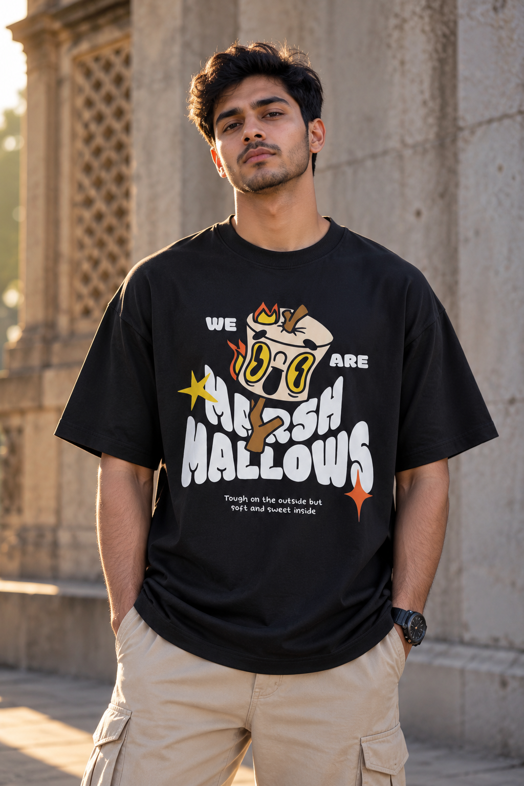 Marshmallow Mood Oversized Graphic T-Shirt