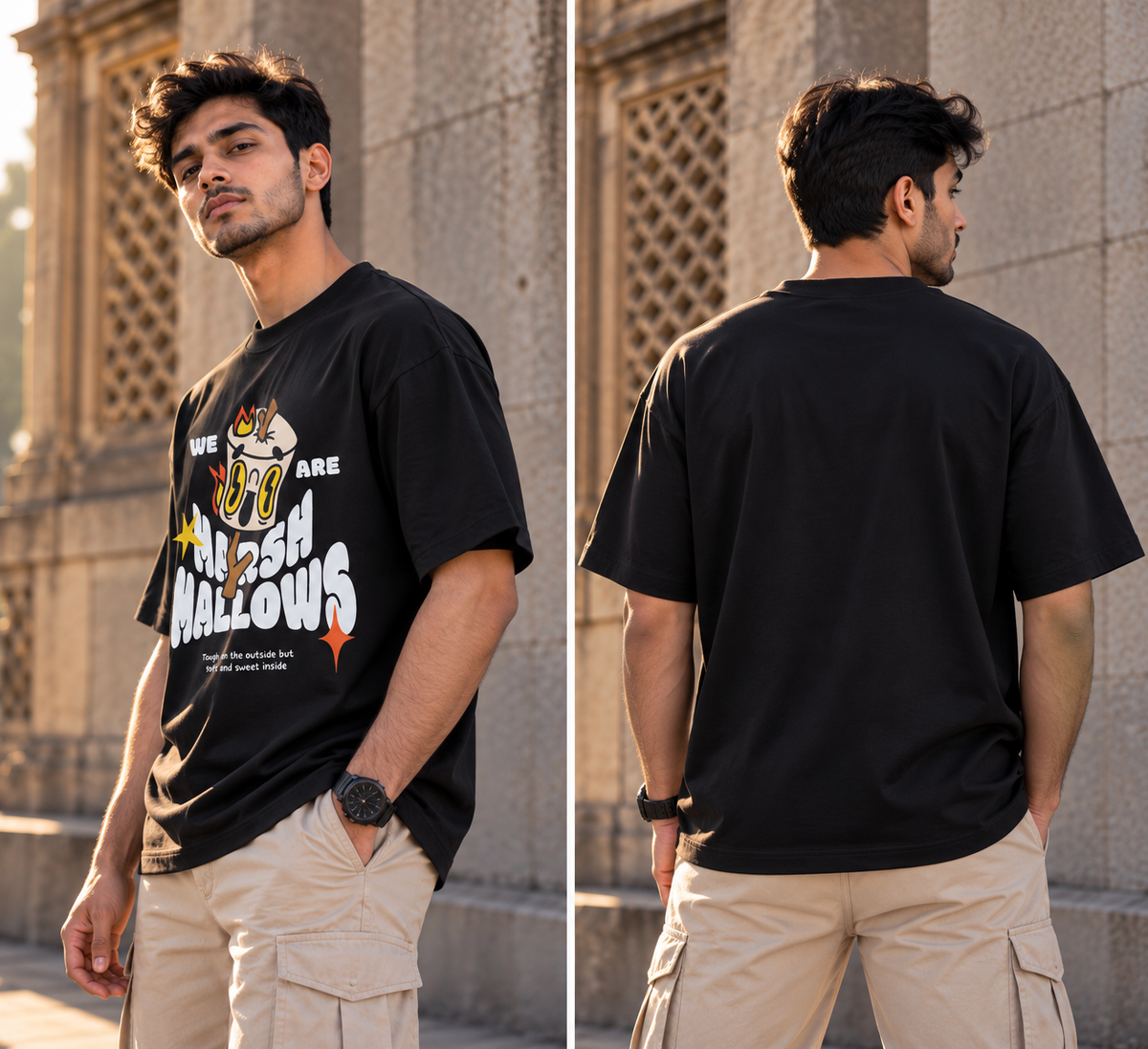 Marshmallow Mood Oversized Graphic T-Shirt