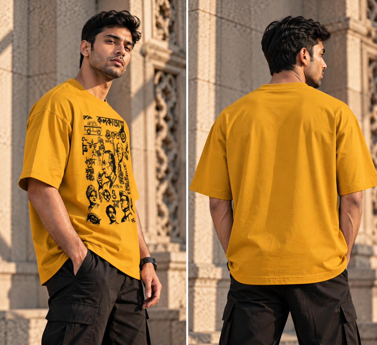 Kolkata Heritage Oversized Graphic T-Shirt