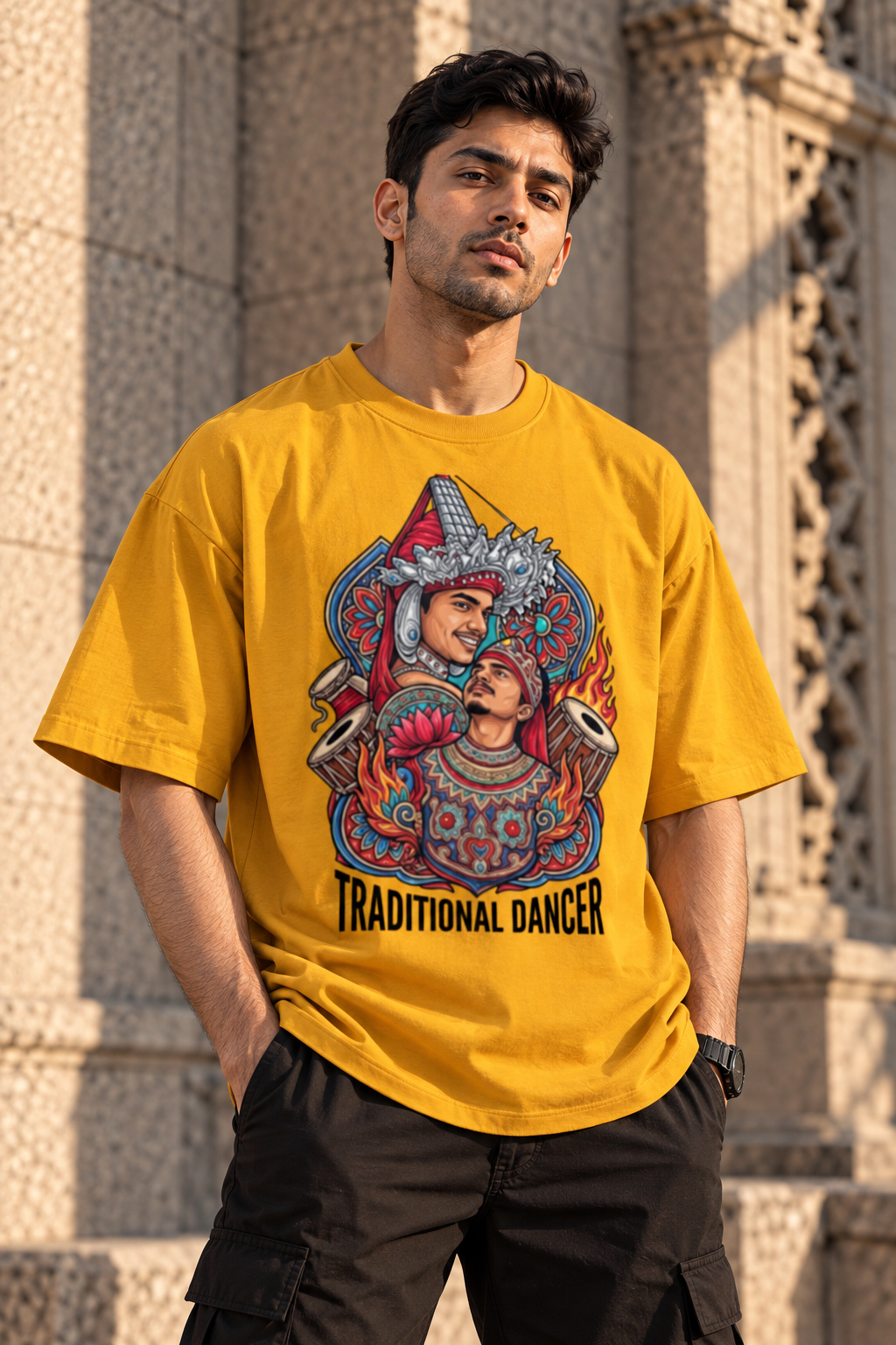 Rhythm of India Oversized Graphic T-Shirt