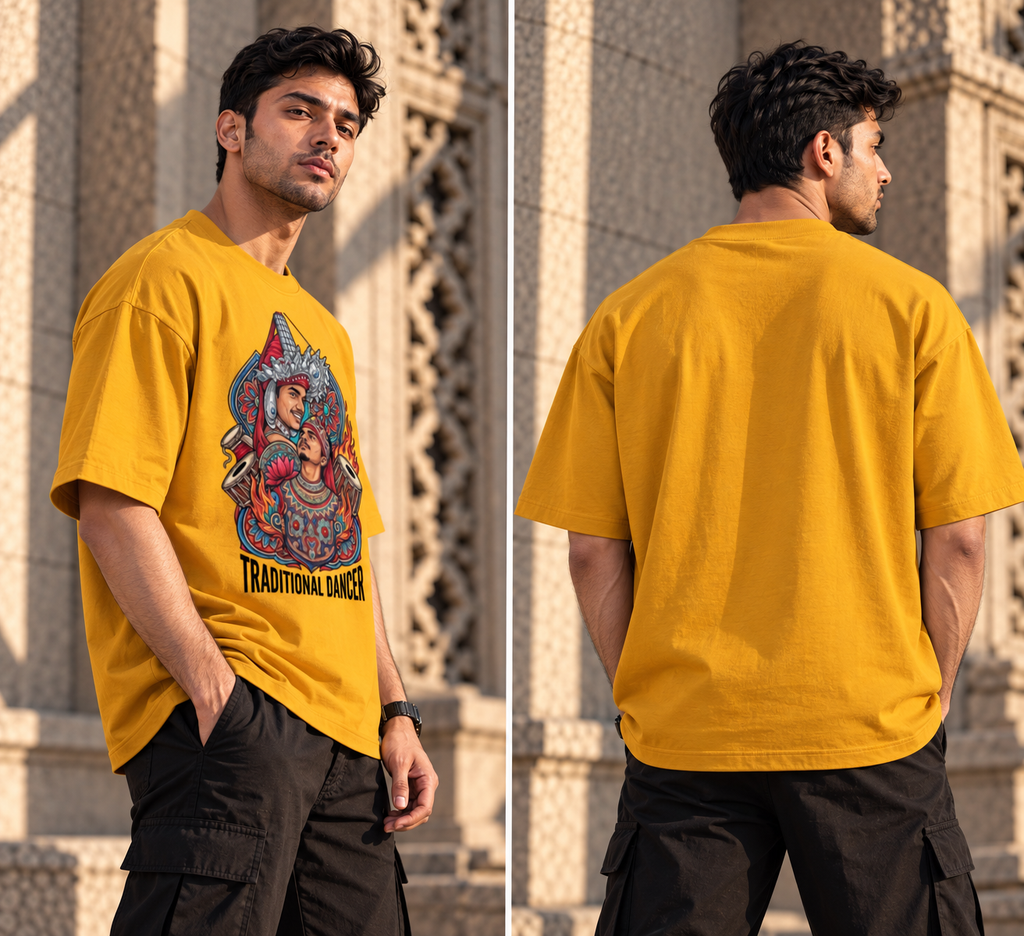 Rhythm of India Oversized Graphic T-Shirt