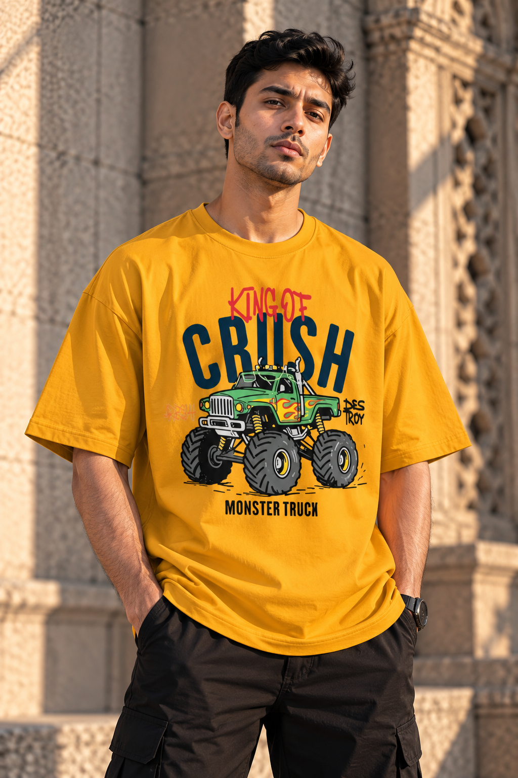 Monster Truck Oversized Graphic T-Shirt
