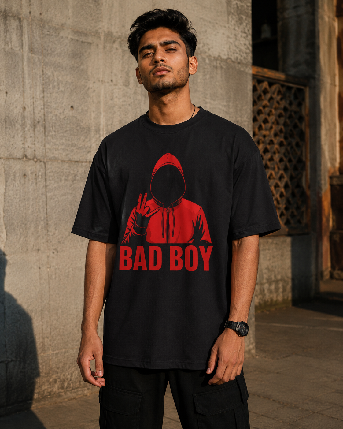 RAJIRU Bad Boy oversized graphic T-shirt front product image