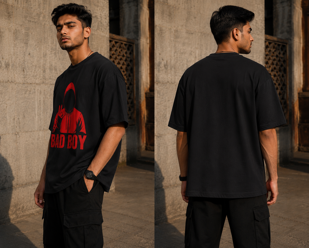 RAJIRU Bad Boy oversized graphic T-shirt graphic detail