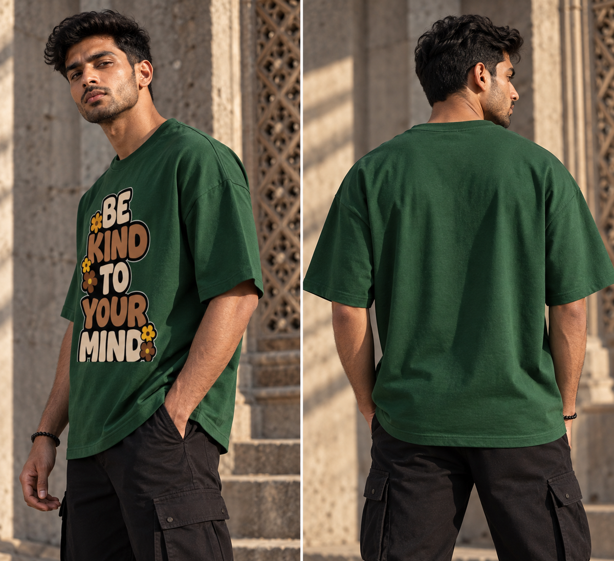 Be Kind To Your Mind Oversized Graphic T-Shirt