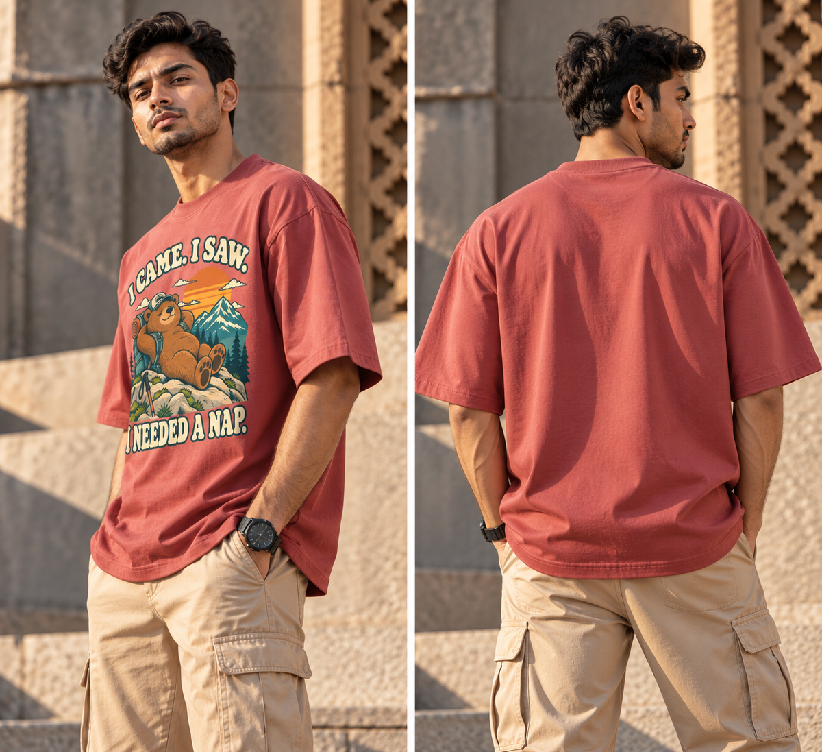 I Needed a Nap Bear Adventure Oversized T-Shirt