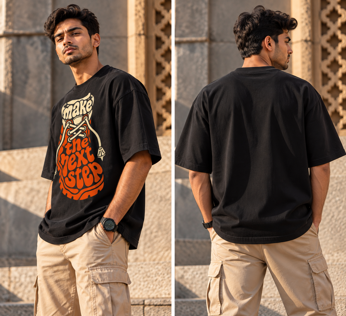 Oversized Motivational Sneaker Graphic T-Shirt