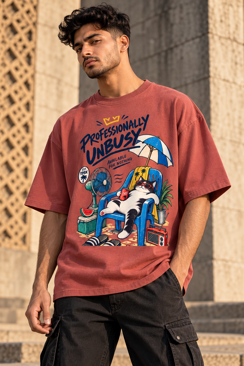 Professionally Unbusy Oversized Statement T-Shirt