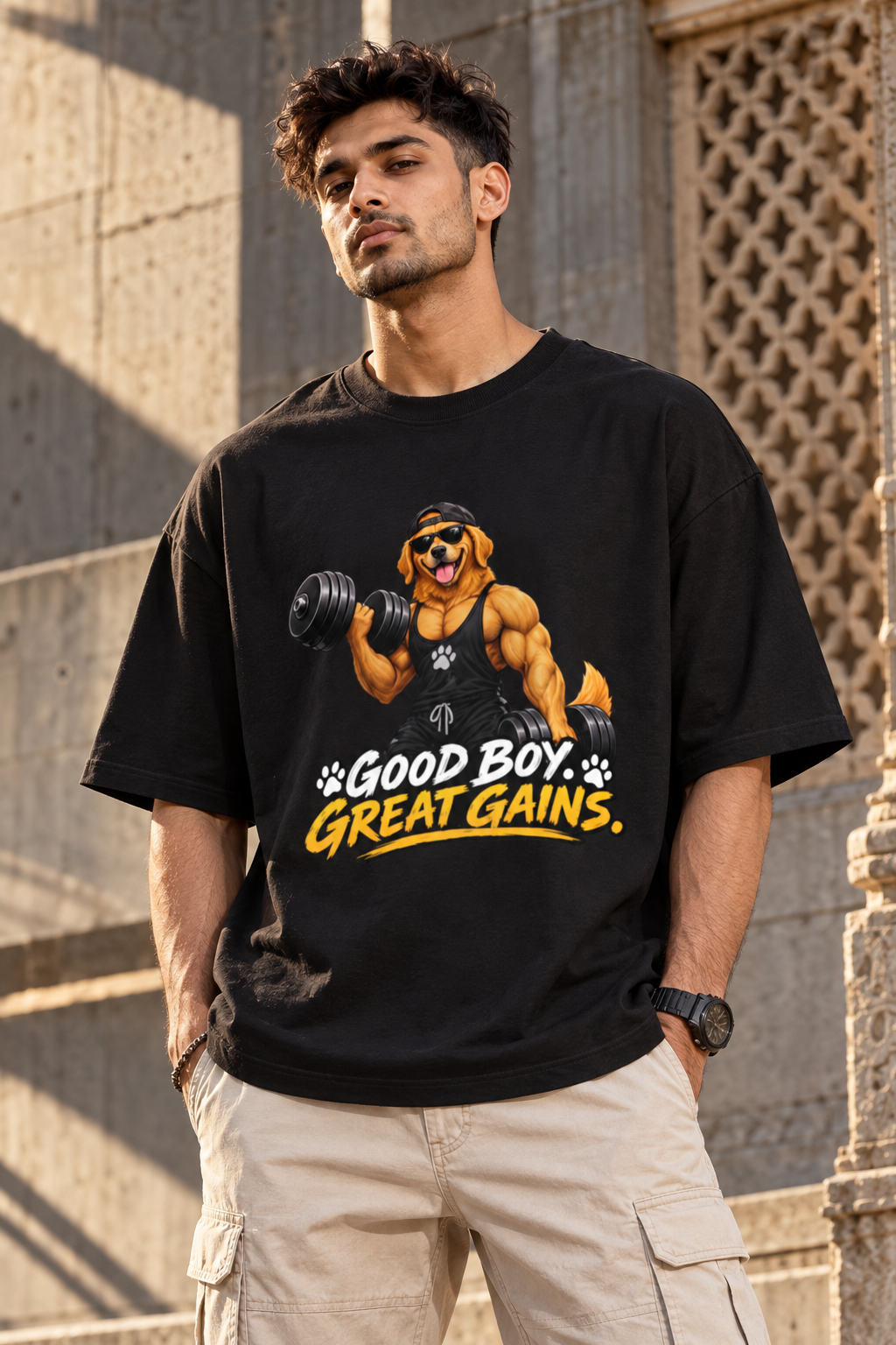 Good Boy Great Gains Oversized Graphic T-Shirt