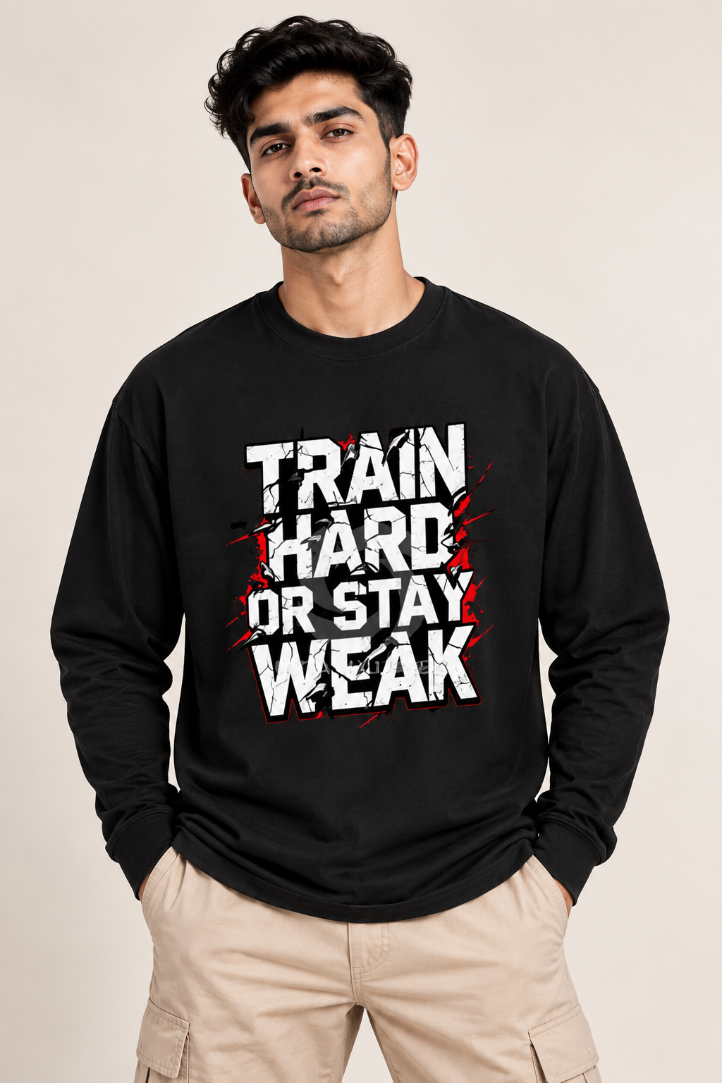 Train Hard or Stay Weak Graphic Long Sleeve T-Shirt