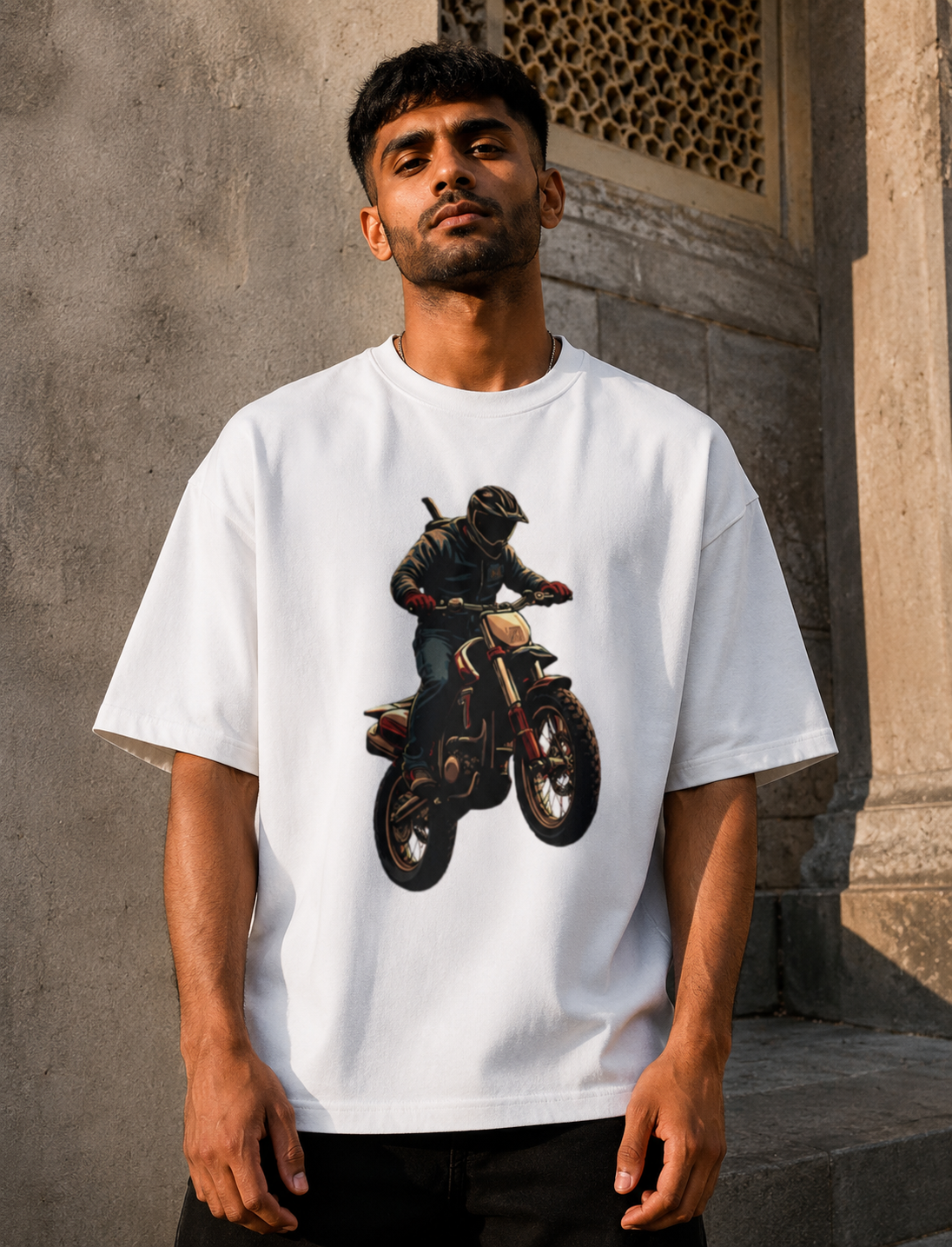 Vintage Motocross Rider RAJIRU oversized T-shirt product image