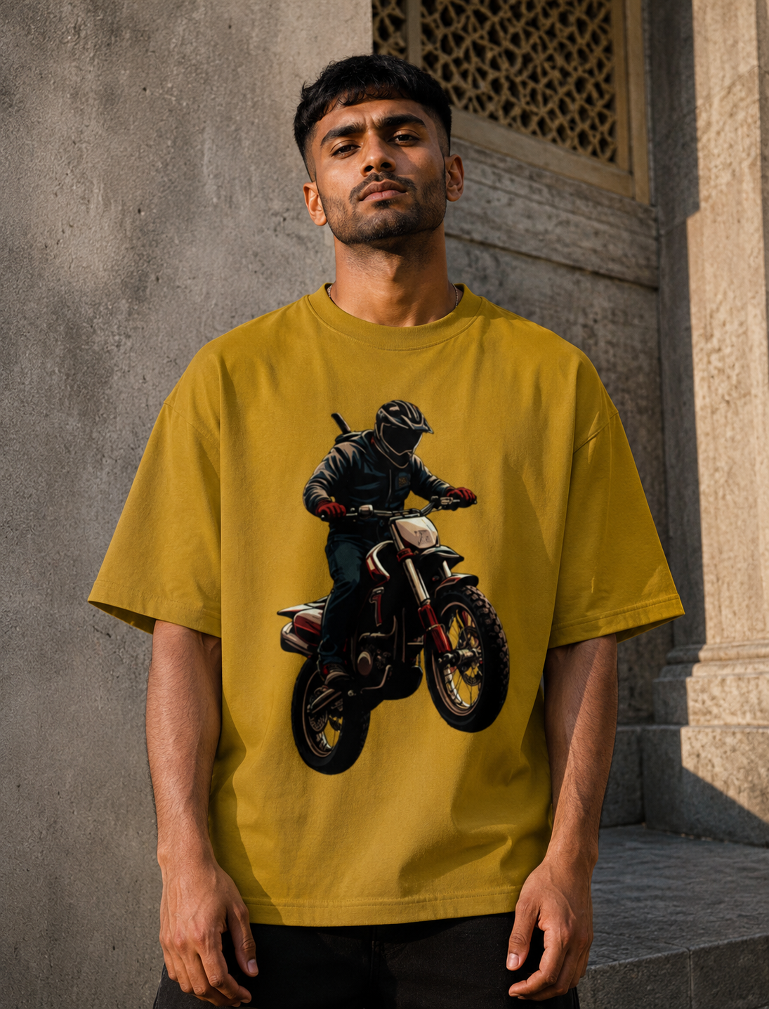 Vintage Motocross Rider RAJIRU oversized T-shirt product image