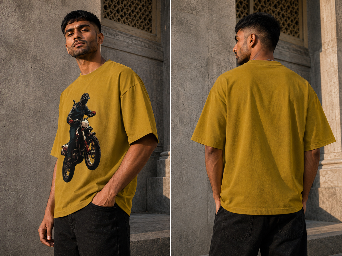 Vintage Motocross Rider RAJIRU oversized T-shirt product image