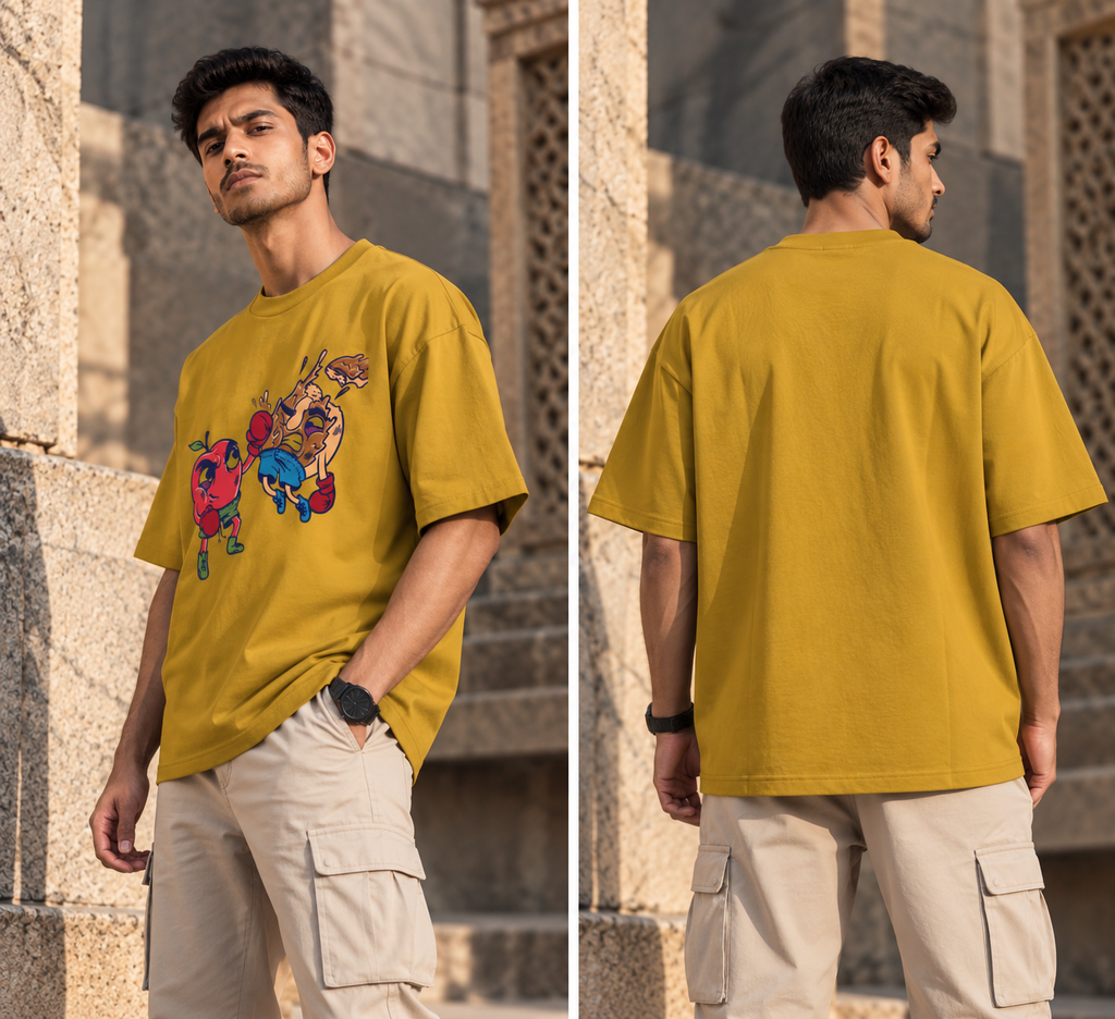 RAJIRU KNOCKOUT DUO oversized T-shirt back view