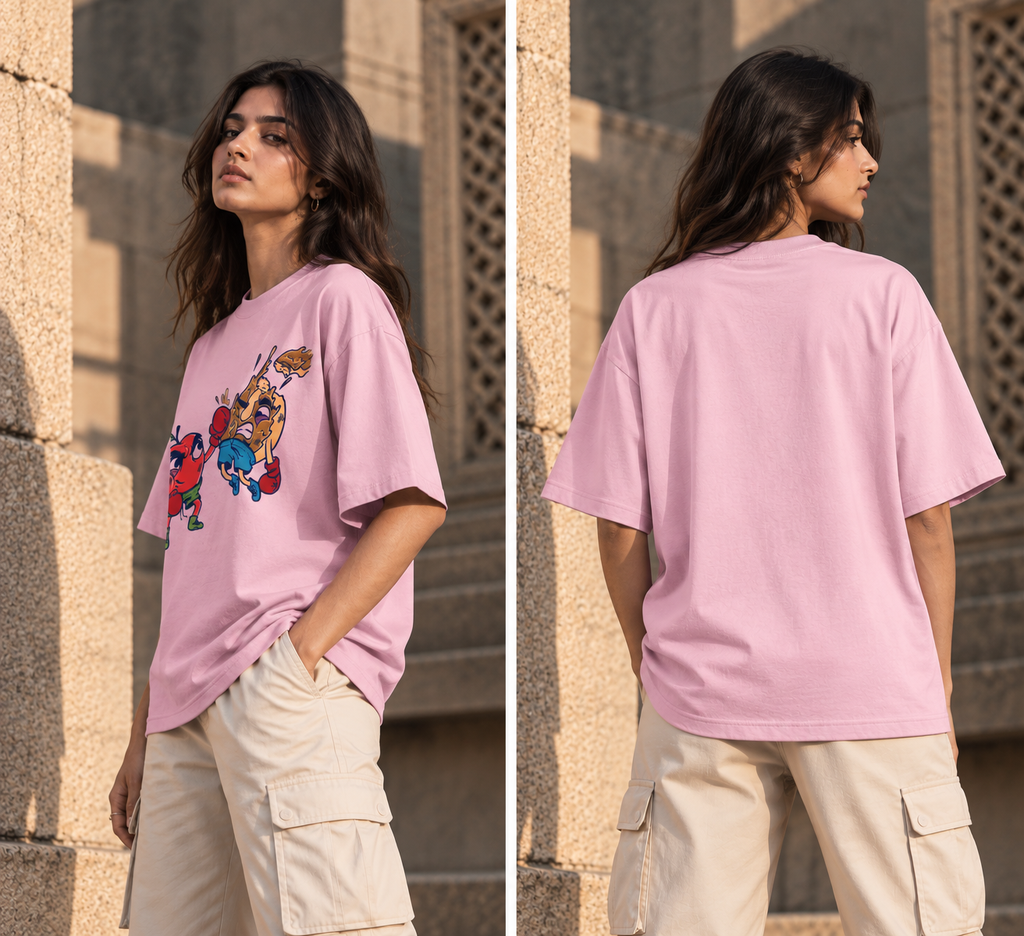 RAJIRU KNOCKOUT DUO oversized T-shirt back detail