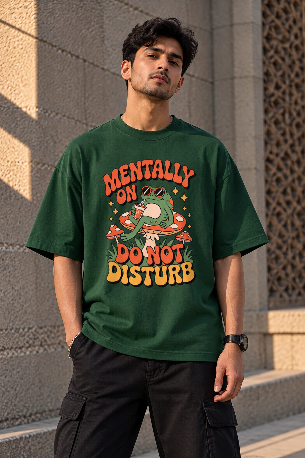 RAJIRU Mentally On Do Not Disturb oversized T-shirt front view