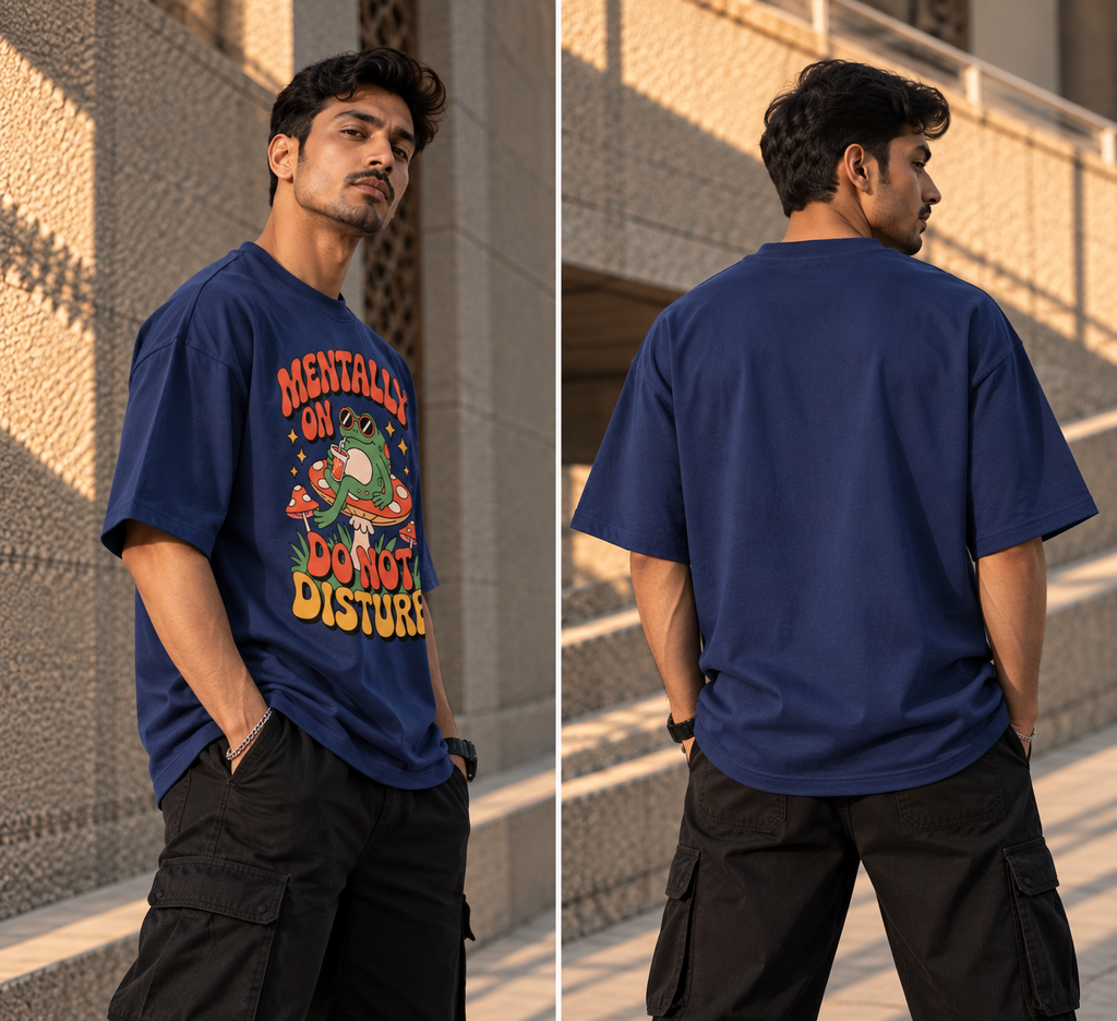 RAJIRU Mentally On Do Not Disturb oversized T-shirt back view