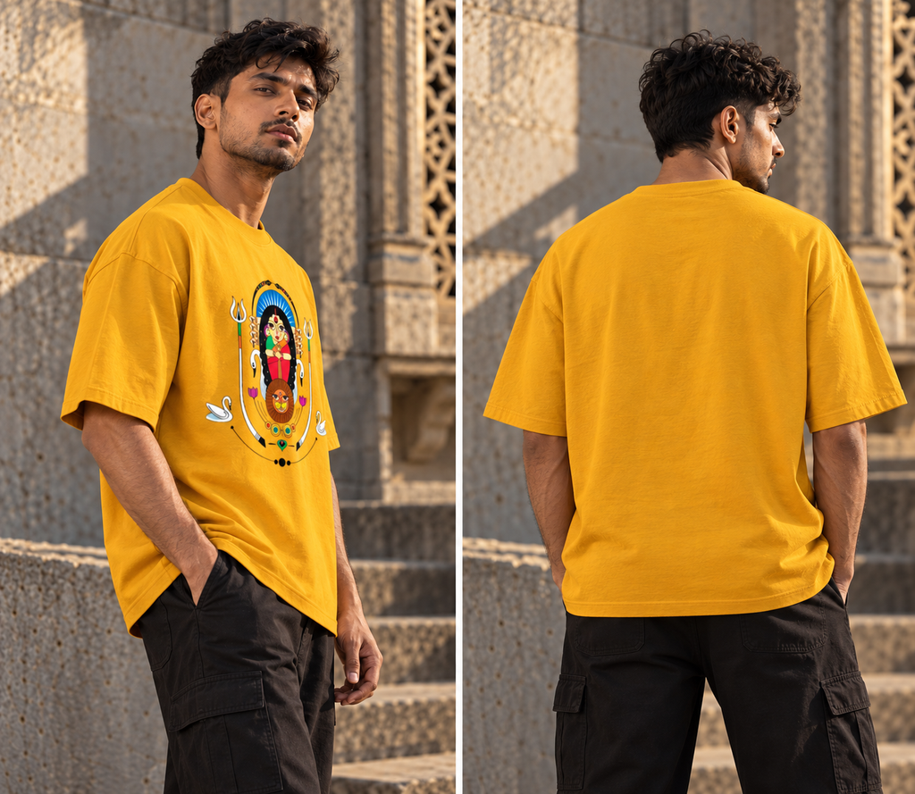 Shakti Heritage Indian folk art streetwear t-shirt detail