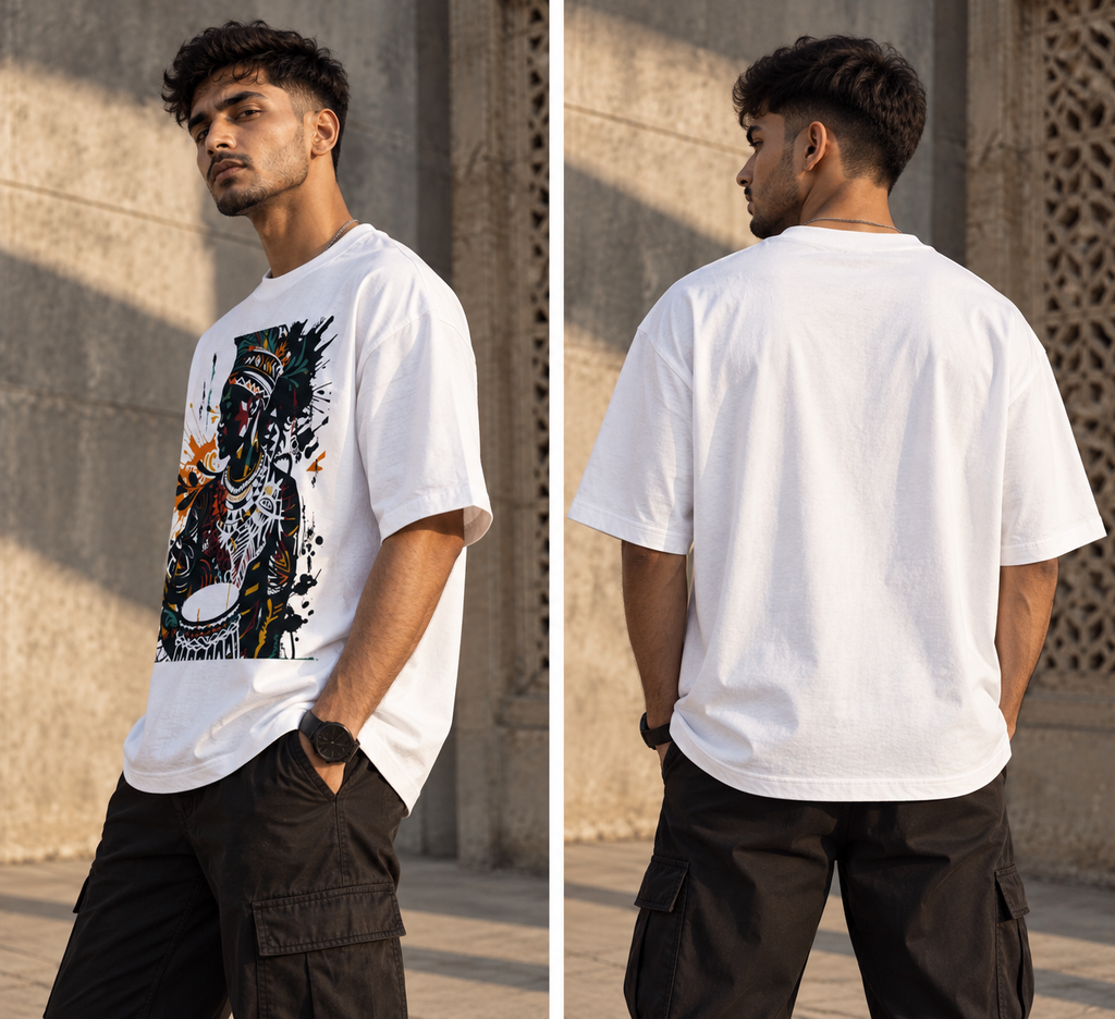 Tribal Heritage Oversized Graphic T-Shirt