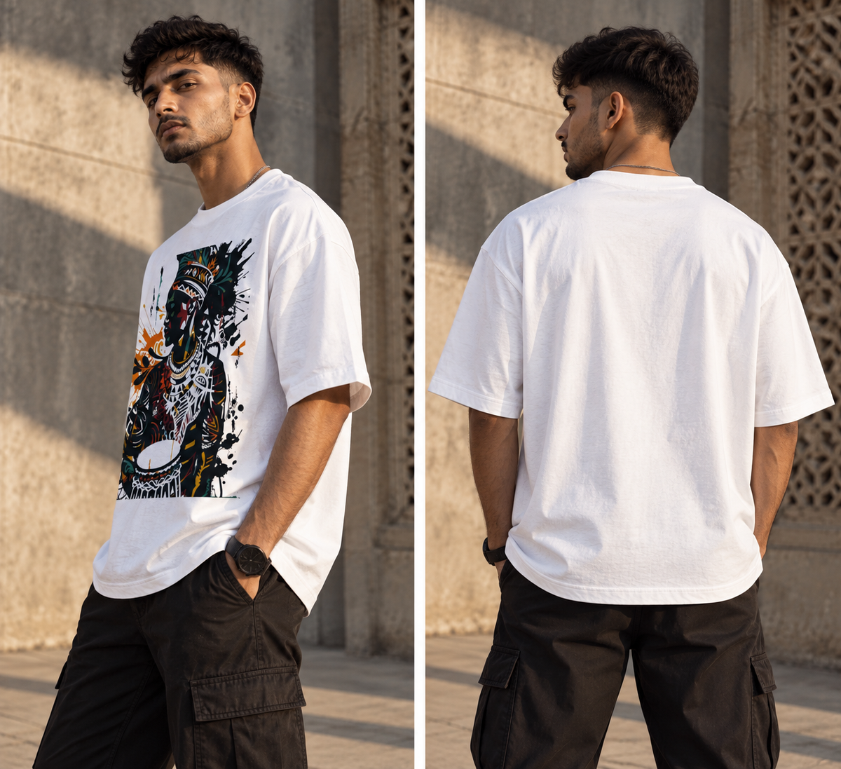Tribal Heritage Oversized Graphic T-Shirt