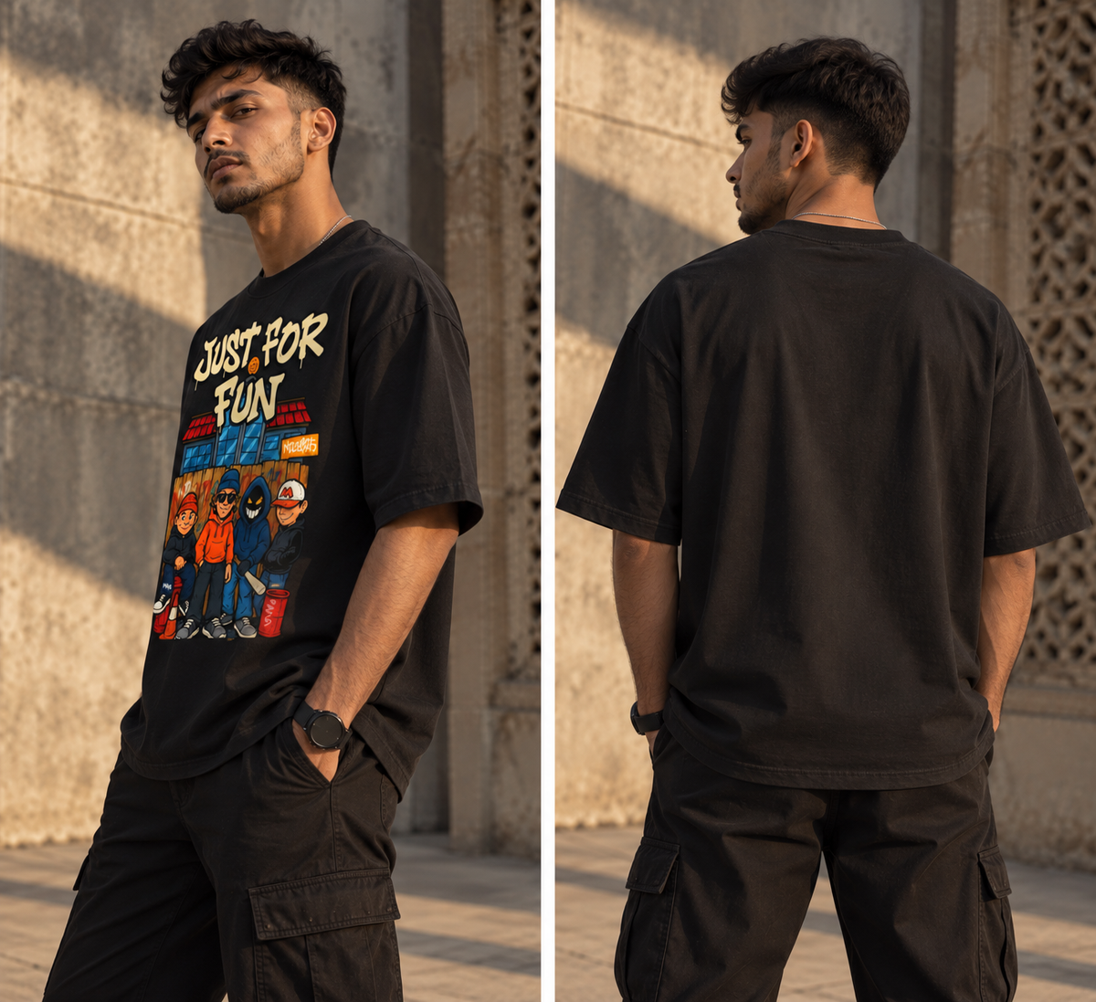 Just For Fun Oversized Graphic T-Shirt