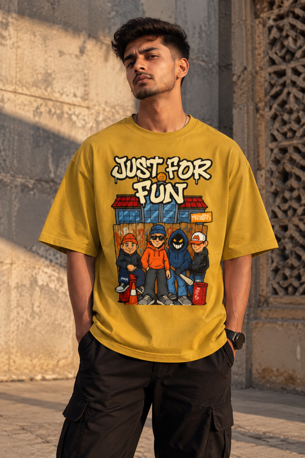 Just For Fun Oversized Graphic T-Shirt
