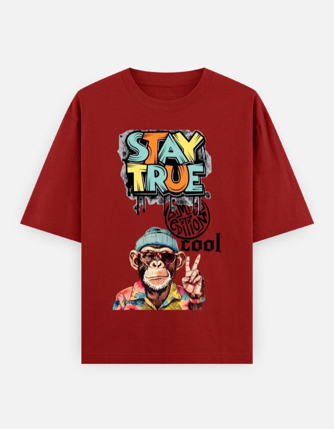 RAJIRU Street Monkey oversized graphic T-shirt front view