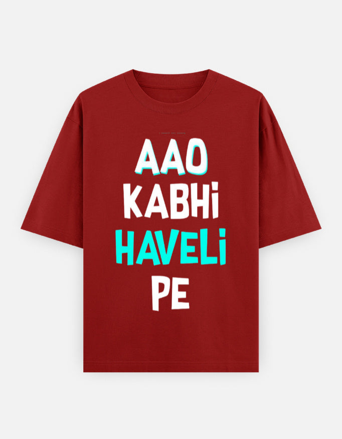 RAJIRU Aao Kabhi Haveli Pe oversized graphic T-shirt front view
