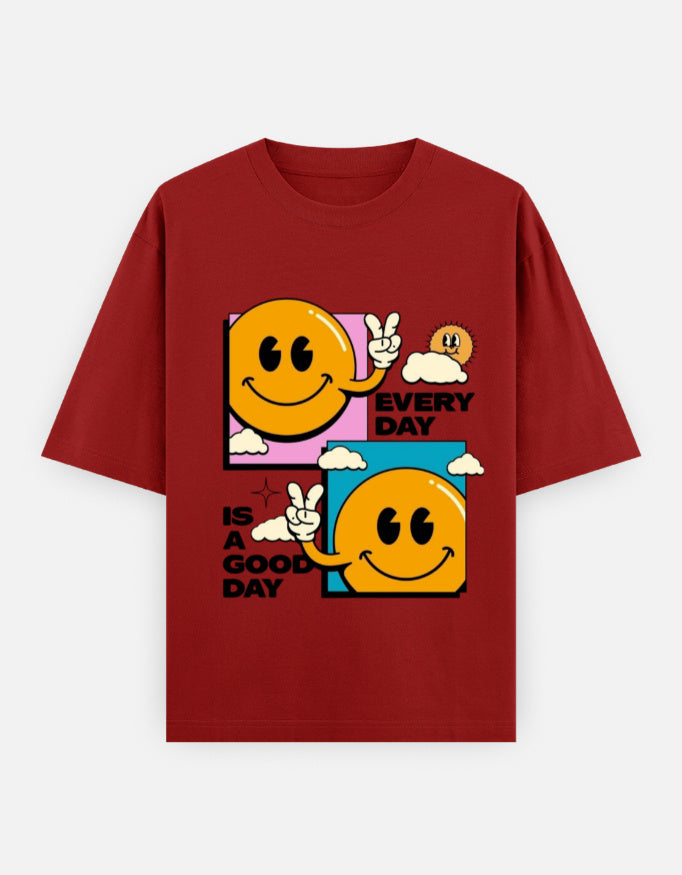 RAJIRU Good Day Smiley oversized T-shirt front view