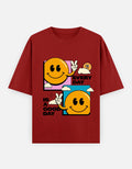 RAJIRU Good Day Smiley oversized T-shirt front view
