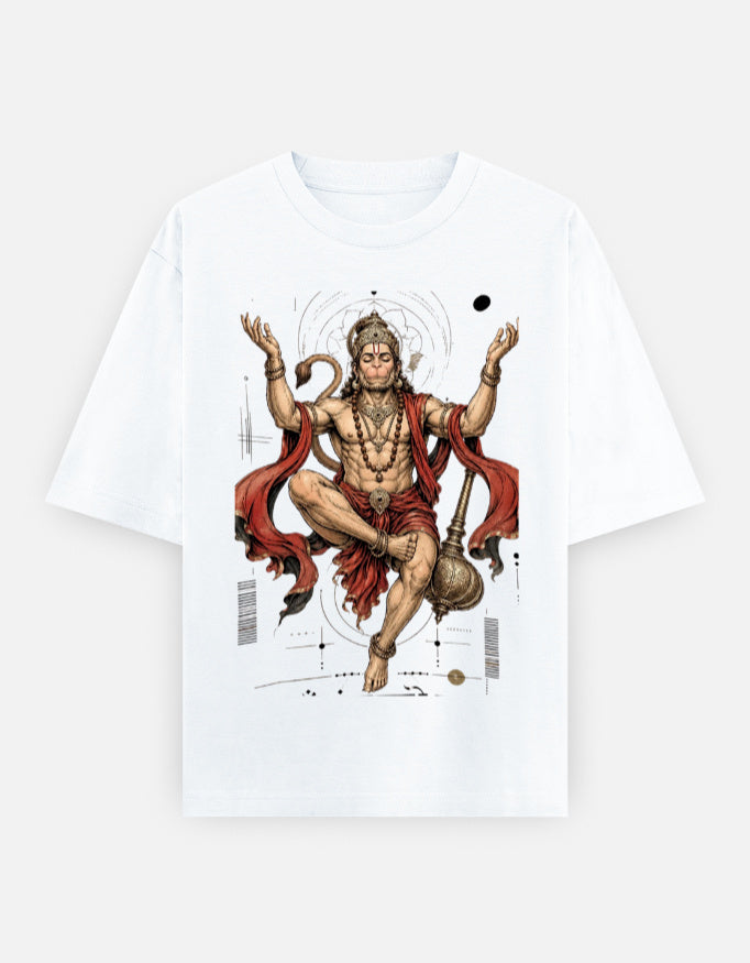 RAJIRU Divine Warrior Hanuman oversized T-shirt front view