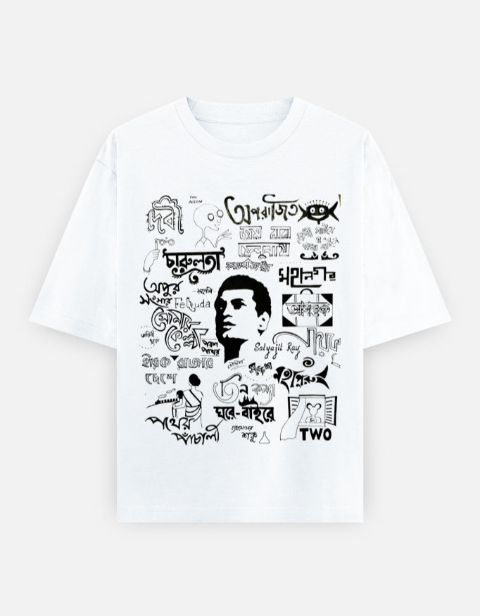 RAJIRU Bengali Art and Culture oversized T-shirt front view
