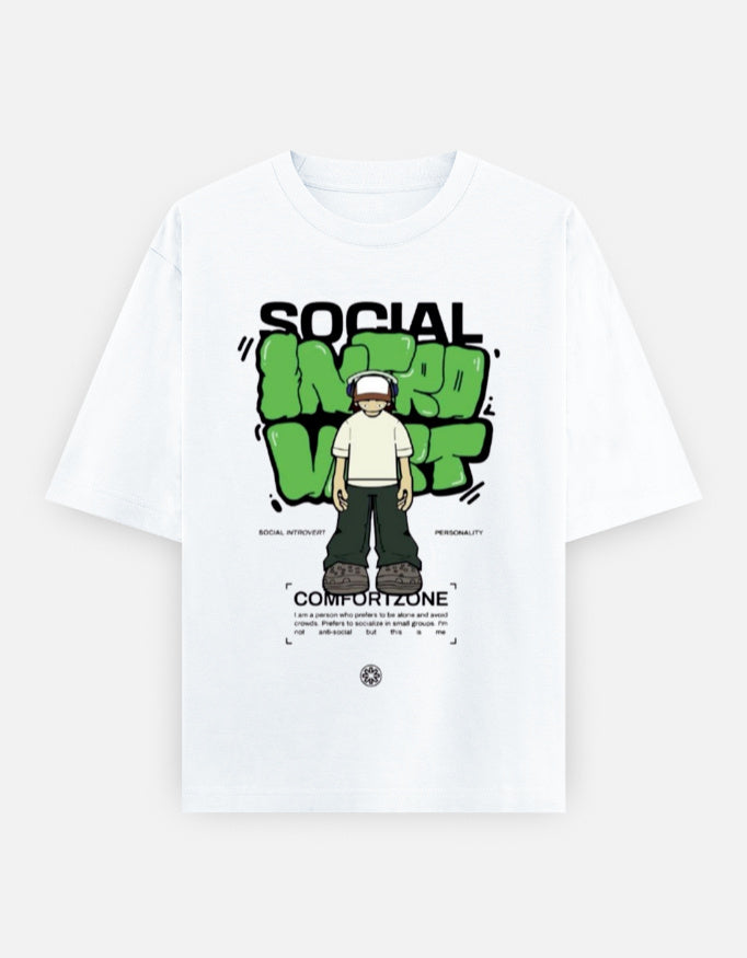 RAJIRU white oversized T-shirt front