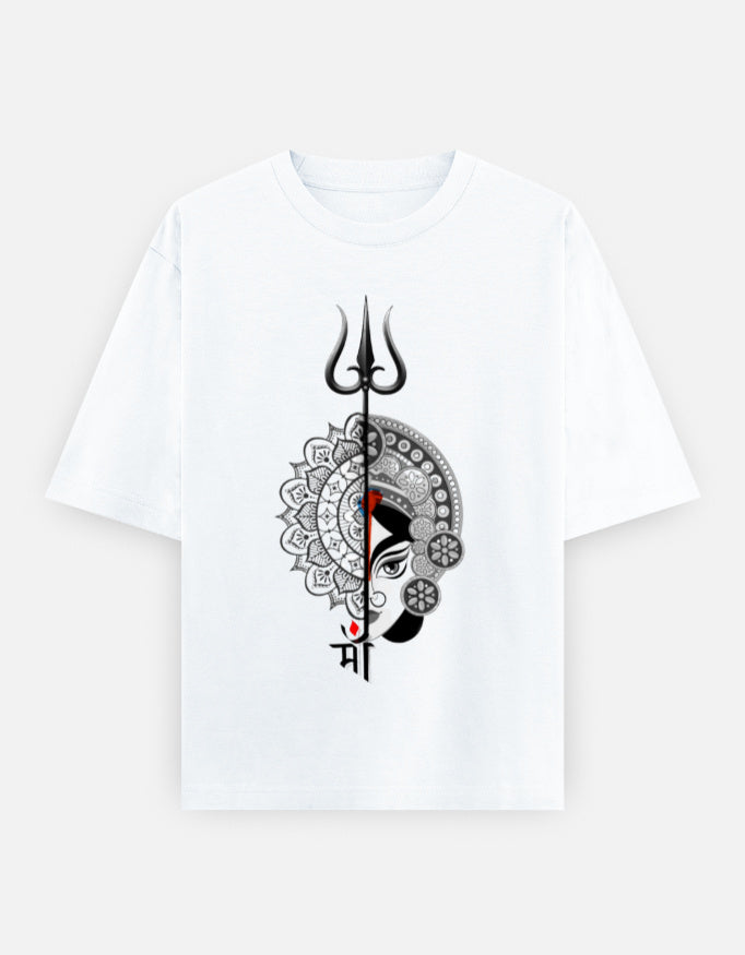RAJIRU Shakti oversized white T-shirt front view