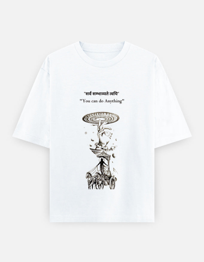 RAJIRU Kurukshetra oversized graphic T-shirt front view